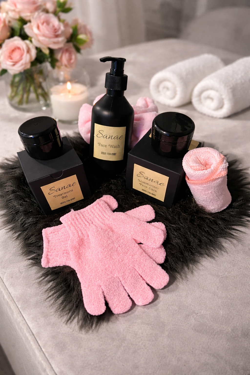 Face Wash, Moisturizer, & Treatment Gel w/ Skin Care Accessories Kit